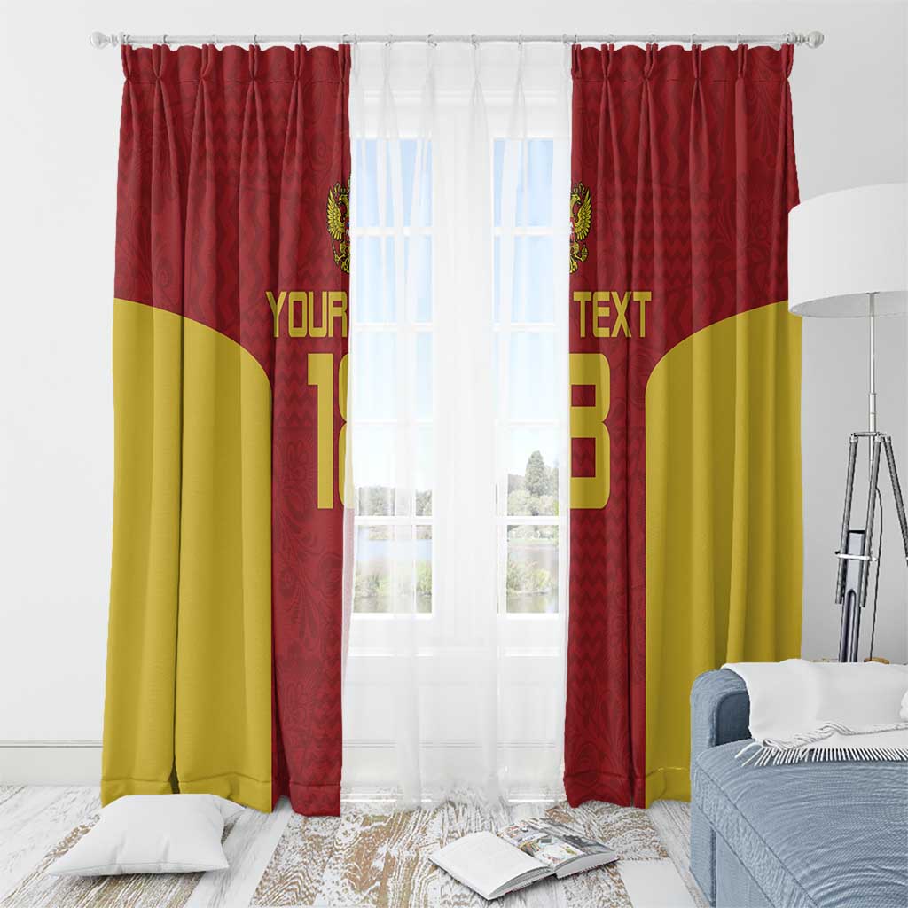 Custom Russia Football Window Curtain Nashi Parni Khokhloma Style - Red - Wonder Print Shop