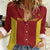 Custom Russia Football Women Casual Shirt Nashi Parni Khokhloma Style - Red - Wonder Print Shop