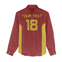 Custom Russia Football Women Casual Shirt Nashi Parni Khokhloma Style - Red - Wonder Print Shop