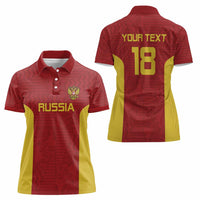 Custom Russia Football Women Polo Shirt Nashi Parni Khokhloma Style - Red - Wonder Print Shop