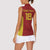 Custom Russia Football Women Sleeveless Polo Shirt Nashi Parni Khokhloma Style - Red - Wonder Print Shop
