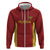 Custom Russia Football Zip Hoodie Nashi Parni Khokhloma Style - Red - Wonder Print Shop
