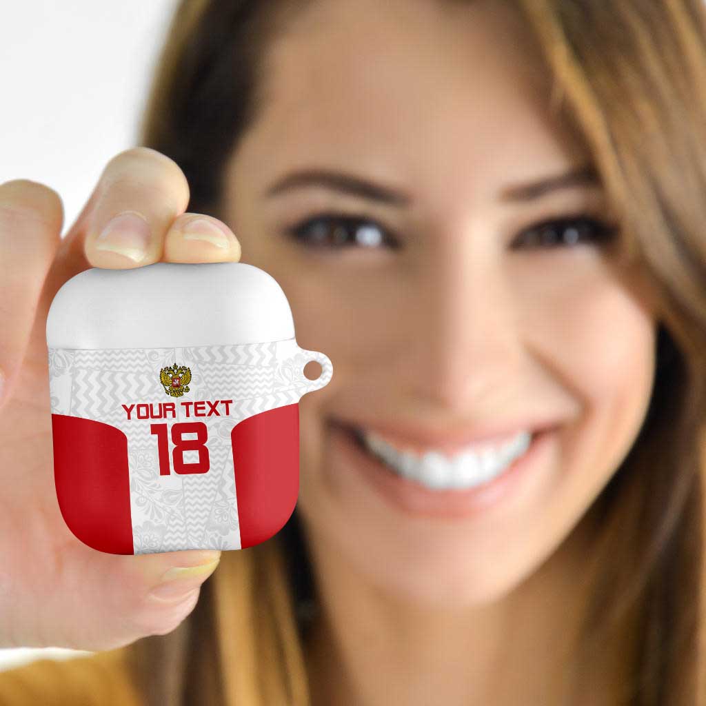 Custom Russia Football AirPods Case Nashi Parni Khokhloma Style - White - Wonder Print Shop