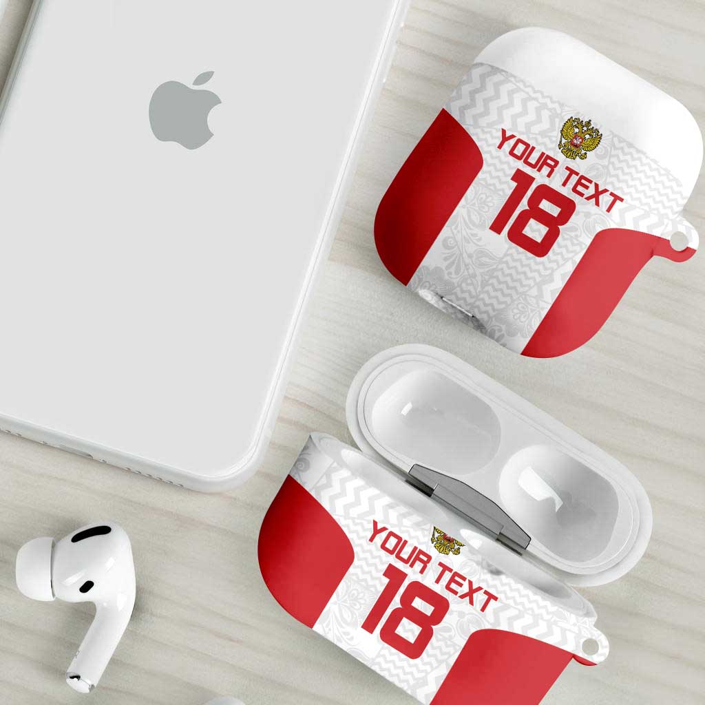 Custom Russia Football AirPods Case Nashi Parni Khokhloma Style - White - Wonder Print Shop