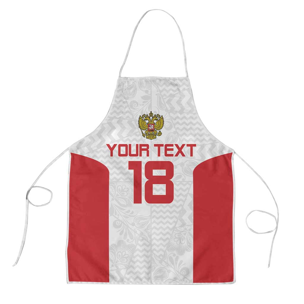 Custom Russia Football Apron Nashi Parni Khokhloma Style - White - Wonder Print Shop