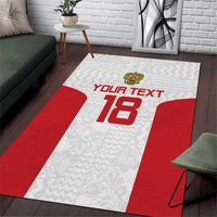 Custom Russia Football Area Rug Nashi Parni Khokhloma Style - White - Wonder Print Shop