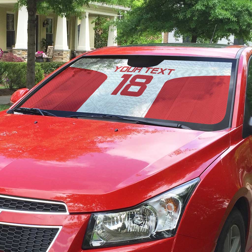 Custom Russia Football Auto Sun Shade Nashi Parni Khokhloma Style - White - Wonder Print Shop