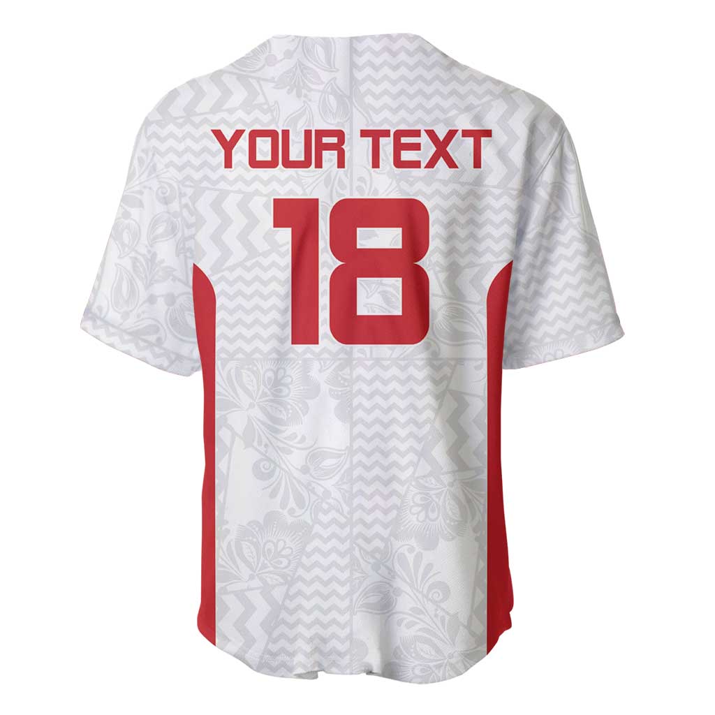 Custom Russia Football Baseball Jersey Nashi Parni Khokhloma Style - White - Wonder Print Shop
