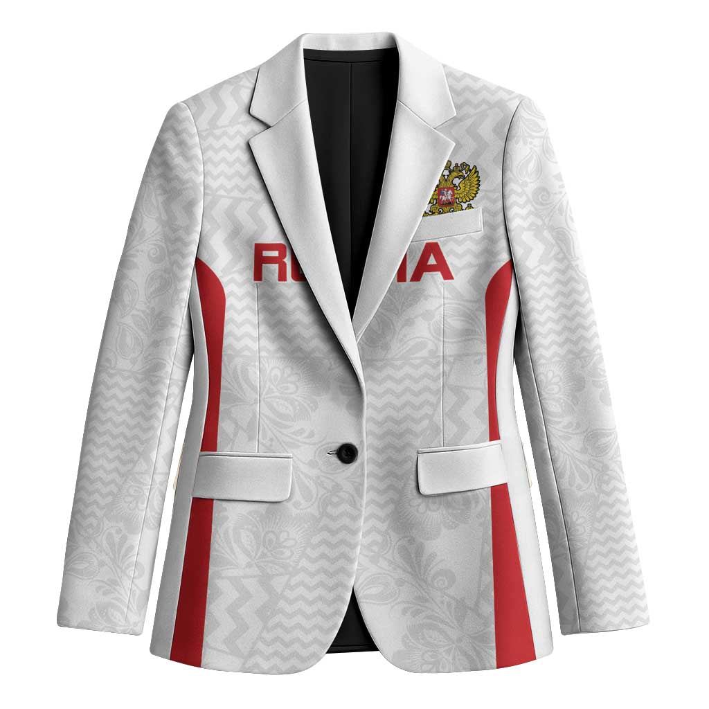 Custom Russia Football Blazer Nashi Parni Khokhloma Style - White - Wonder Print Shop