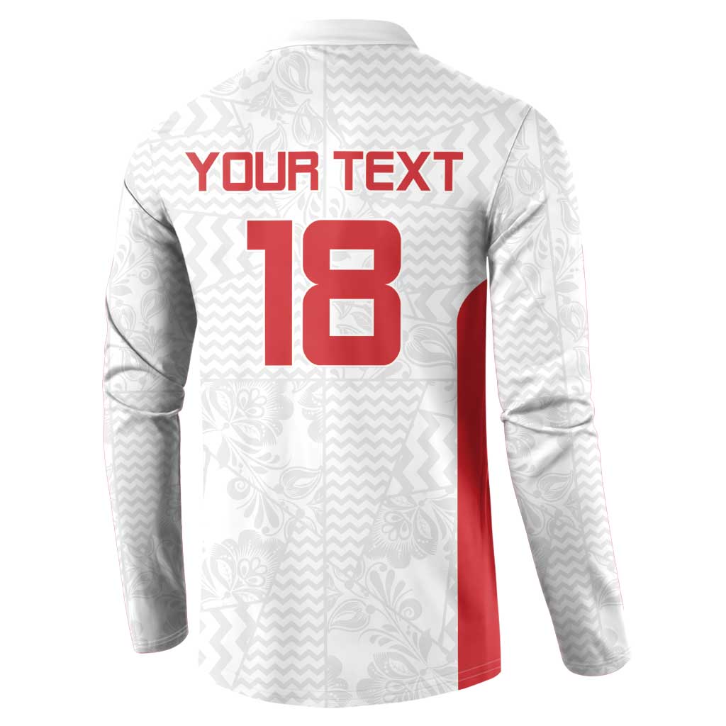 Custom Russia Football Button Sweatshirt Nashi Parni Khokhloma Style - White - Wonder Print Shop