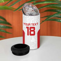 Custom Russia Football 4 in 1 Can Cooler Tumbler Nashi Parni Khokhloma Style - White - Wonder Print Shop
