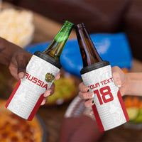 Custom Russia Football 4 in 1 Can Cooler Tumbler Nashi Parni Khokhloma Style - White - Wonder Print Shop