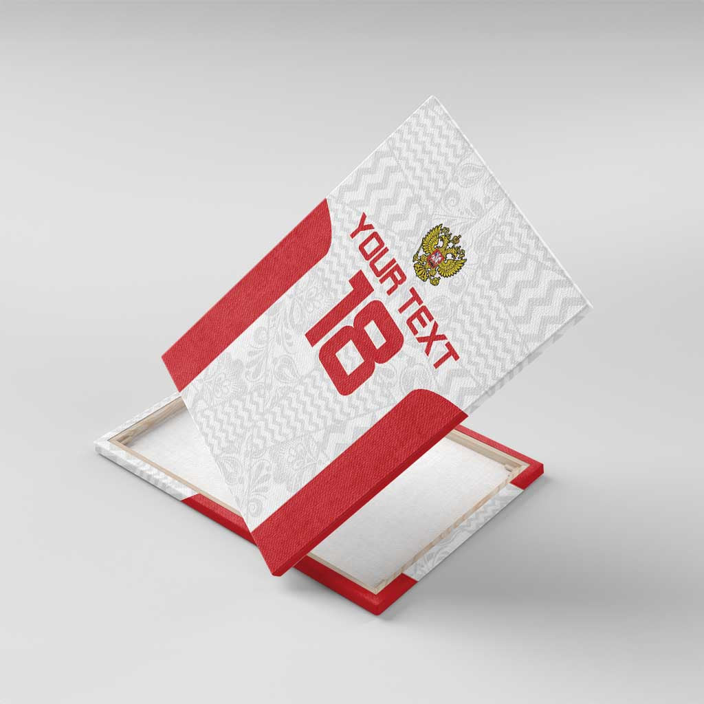 Custom Russia Football Canvas Wall Art Nashi Parni Khokhloma Style - White - Wonder Print Shop