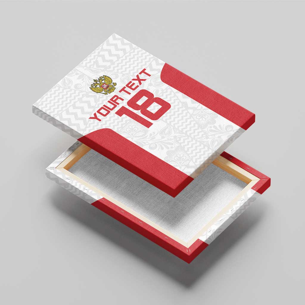 Custom Russia Football Canvas Wall Art Nashi Parni Khokhloma Style - White - Wonder Print Shop