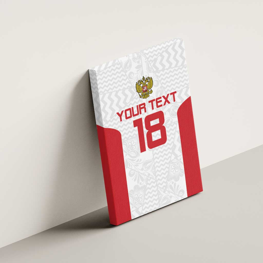 Custom Russia Football Canvas Wall Art Nashi Parni Khokhloma Style - White - Wonder Print Shop