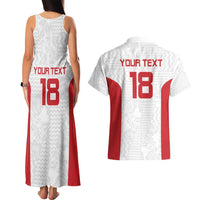 Custom Russia Football Couples Matching Tank Maxi Dress and Hawaiian Shirt Nashi Parni Khokhloma Style - White - Wonder Print Shop