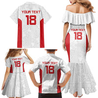 Custom Russia Football Family Matching Mermaid Dress and Hawaiian Shirt Nashi Parni Khokhloma Style - White - Wonder Print Shop