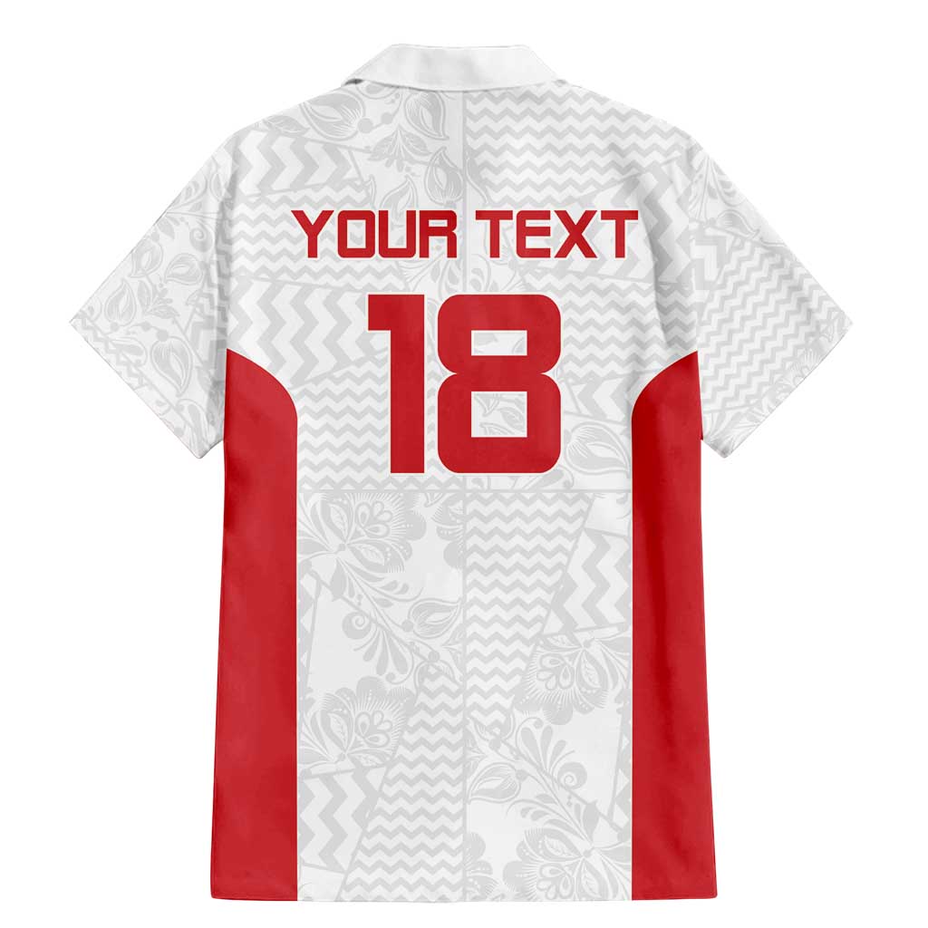 Custom Russia Football Family Matching Mermaid Dress and Hawaiian Shirt Nashi Parni Khokhloma Style - White - Wonder Print Shop