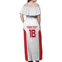 Custom Russia Football Family Matching Off Shoulder Maxi Dress and Hawaiian Shirt Nashi Parni Khokhloma Style - White - Wonder Print Shop