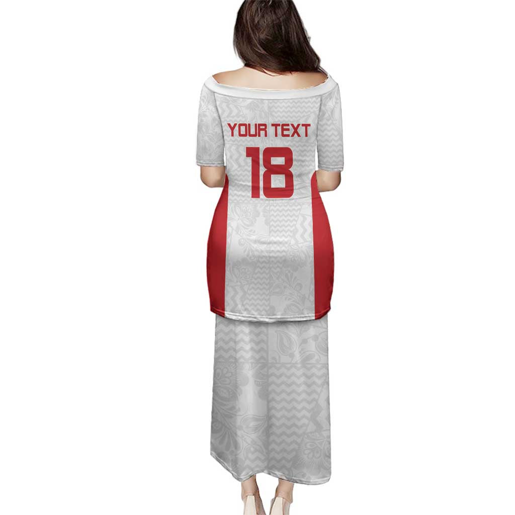 Custom Russia Football Family Matching Puletasi and Hawaiian Shirt Nashi Parni Khokhloma Style - White - Wonder Print Shop