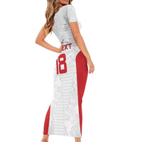 Custom Russia Football Family Matching Short Sleeve Bodycon Dress and Hawaiian Shirt Nashi Parni Khokhloma Style - White - Wonder Print Shop