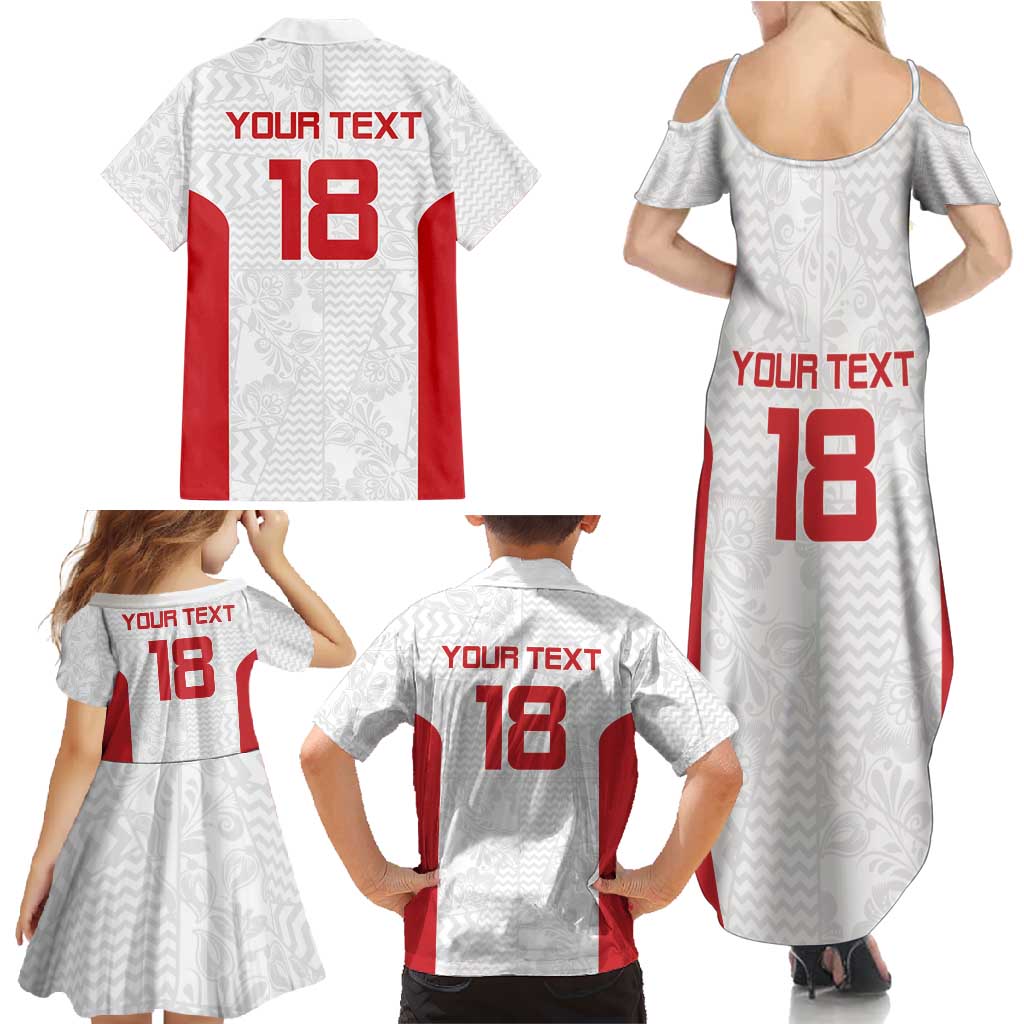 Custom Russia Football Family Matching Summer Maxi Dress and Hawaiian Shirt Nashi Parni Khokhloma Style - White - Wonder Print Shop