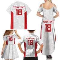 Custom Russia Football Family Matching Summer Maxi Dress and Hawaiian Shirt Nashi Parni Khokhloma Style - White - Wonder Print Shop