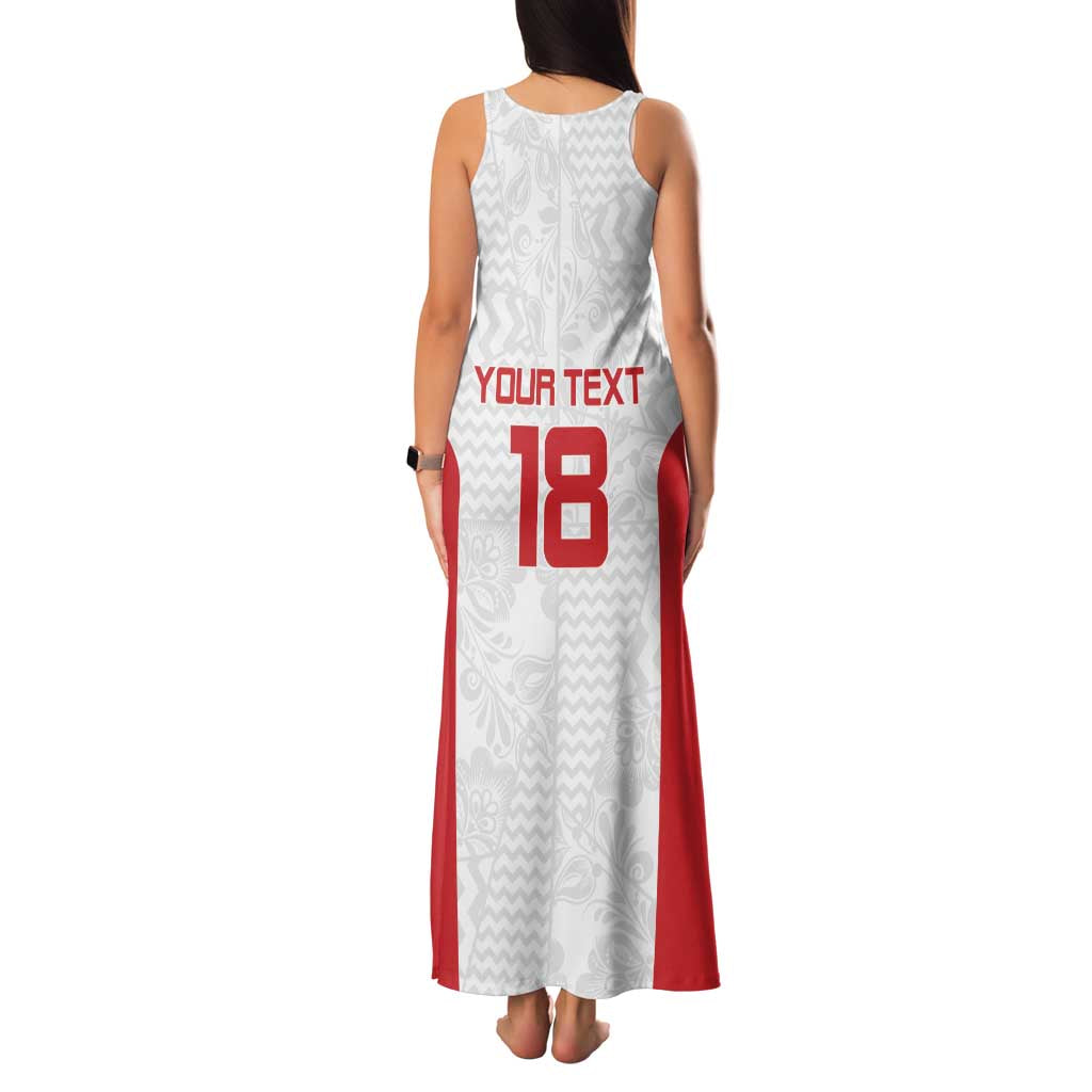 Custom Russia Football Family Matching Tank Maxi Dress and Hawaiian Shirt Nashi Parni Khokhloma Style - White - Wonder Print Shop