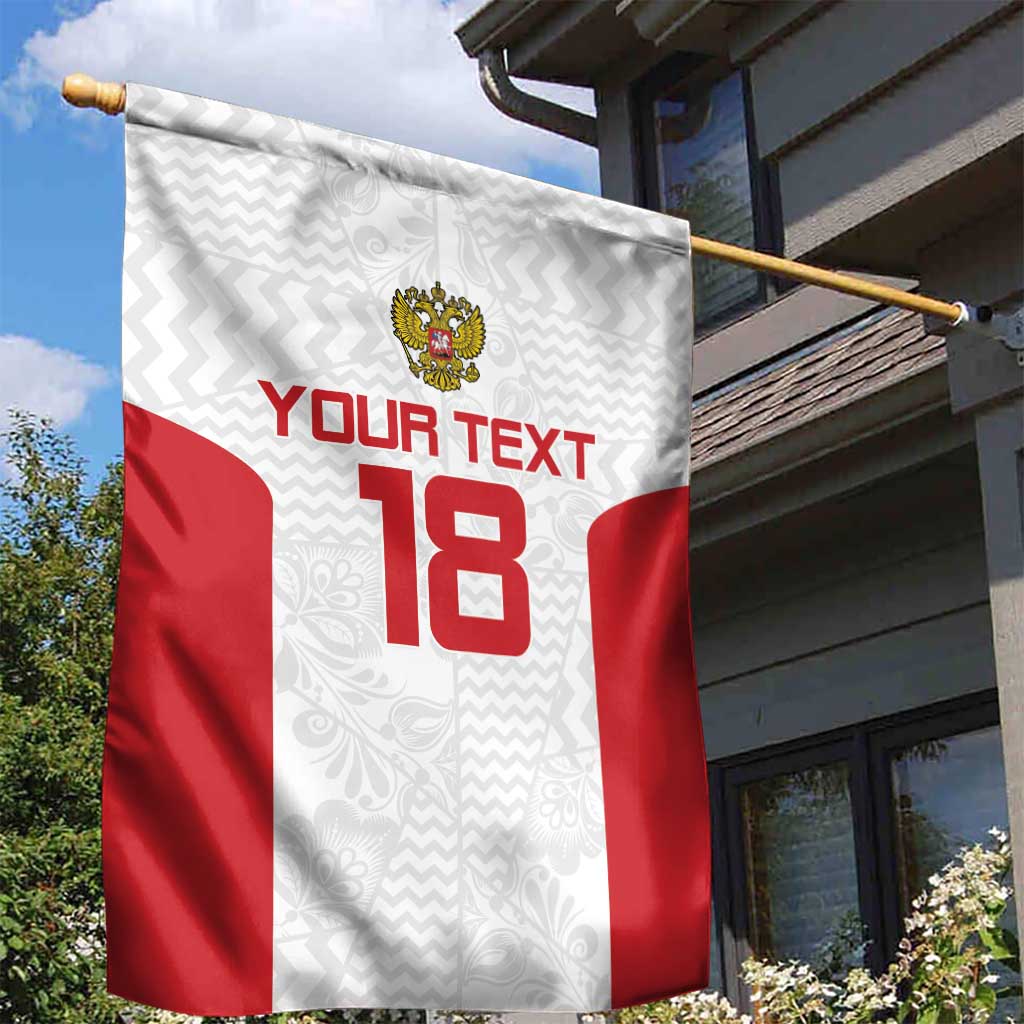Custom Russia Football Garden Flag Nashi Parni Khokhloma Style - White - Wonder Print Shop
