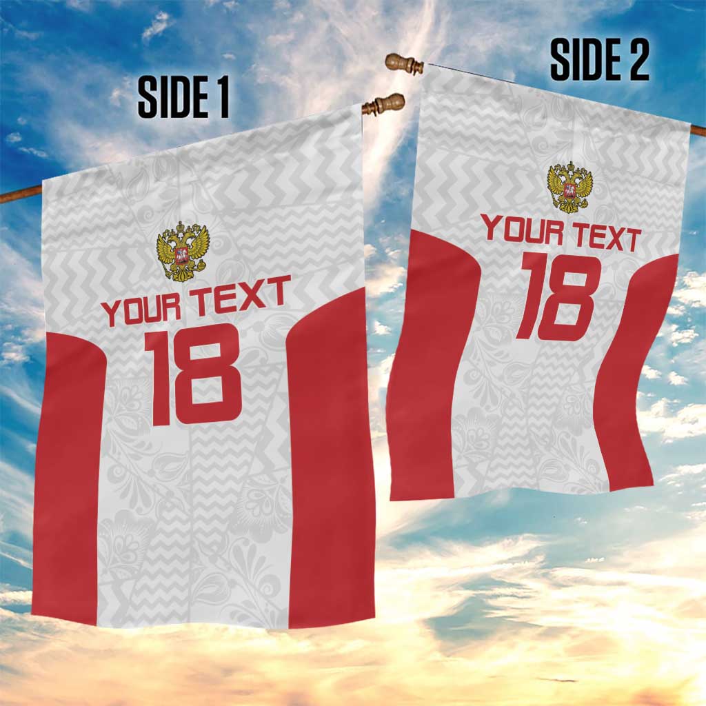 Custom Russia Football Garden Flag Nashi Parni Khokhloma Style - White - Wonder Print Shop