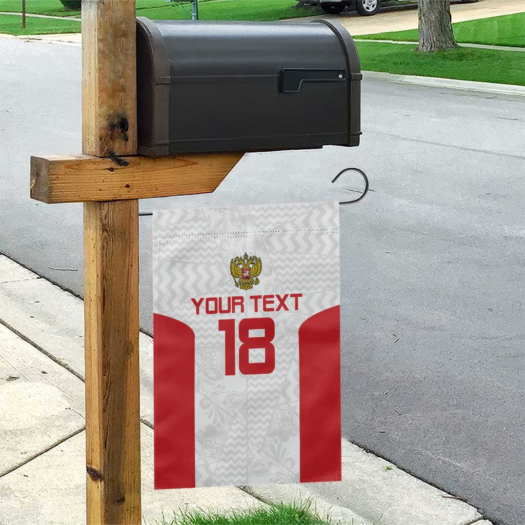 Custom Russia Football Garden Flag Nashi Parni Khokhloma Style - White - Wonder Print Shop