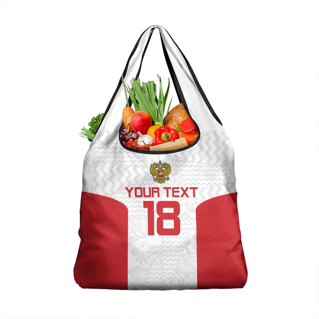 Custom Russia Football Grocery Bag Nashi Parni Khokhloma Style - White - Wonder Print Shop