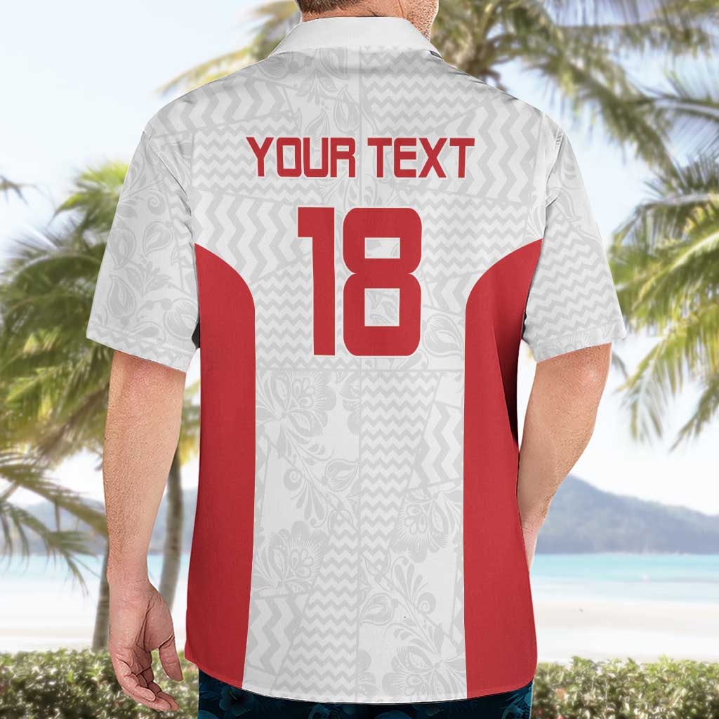 Custom Russia Football Hawaiian Shirt Nashi Parni Khokhloma Style - White - Wonder Print Shop