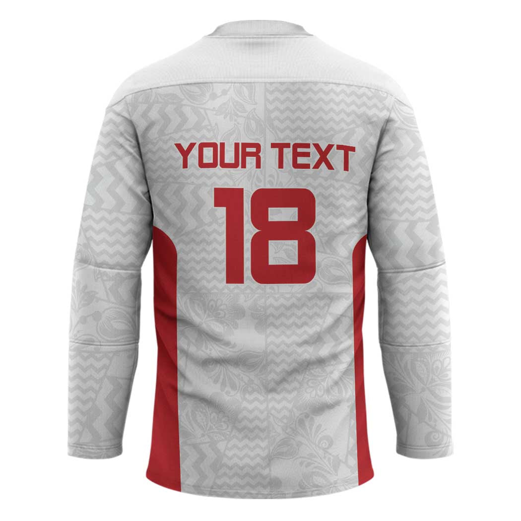 Custom Russia Football Hockey Jersey Nashi Parni Khokhloma Style - White - Wonder Print Shop