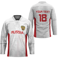 Custom Russia Football Hockey Jersey Nashi Parni Khokhloma Style - White - Wonder Print Shop