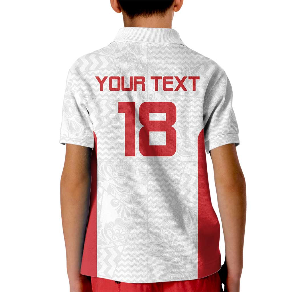 Custom Russia Football Kid Polo Shirt Nashi Parni Khokhloma Style - White - Wonder Print Shop