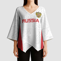 Custom Russia Football Kimono Sleeve Blouse Nashi Parni Khokhloma Style - White - Wonder Print Shop