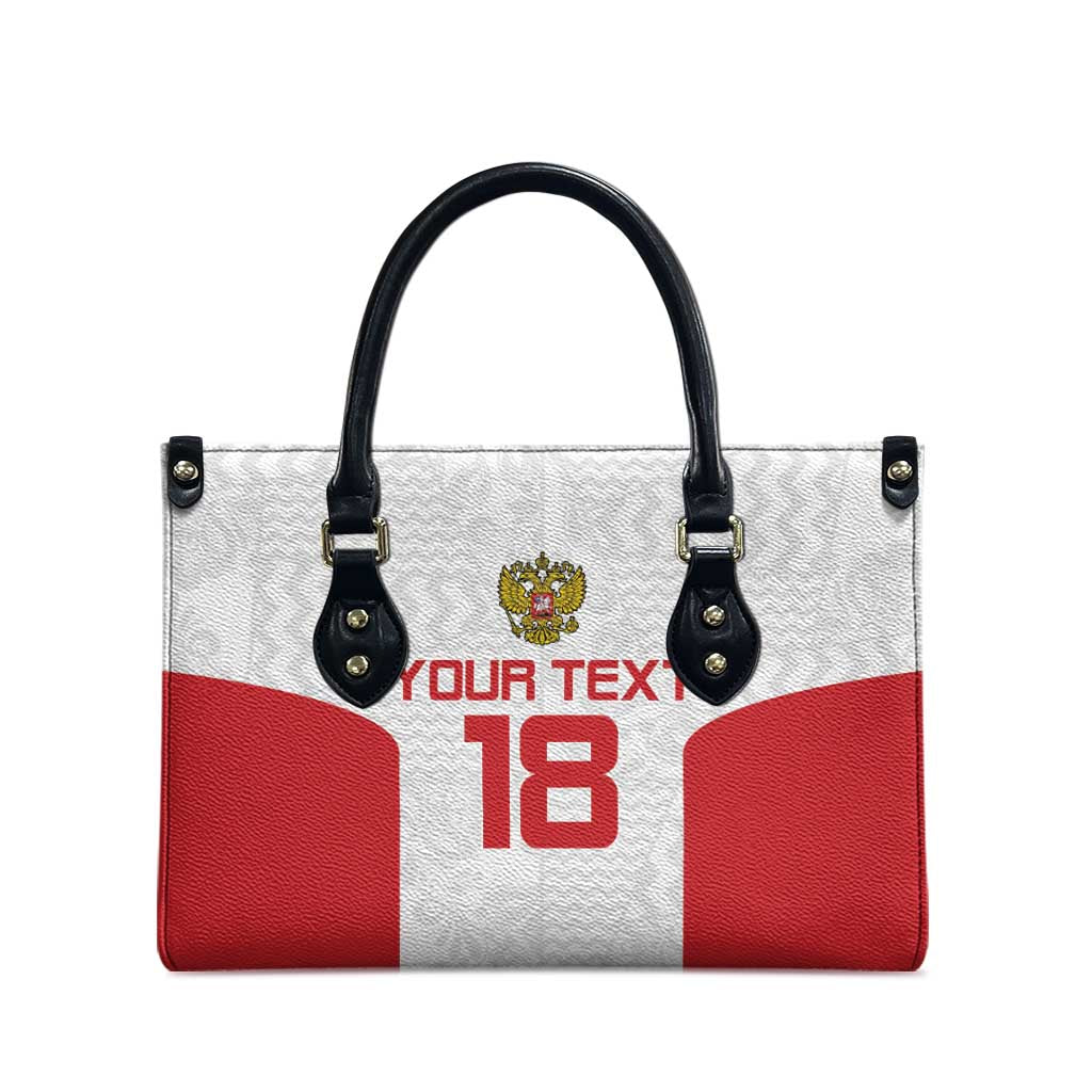 Custom Russia Football Leather Bag Nashi Parni Khokhloma Style - White - Wonder Print Shop