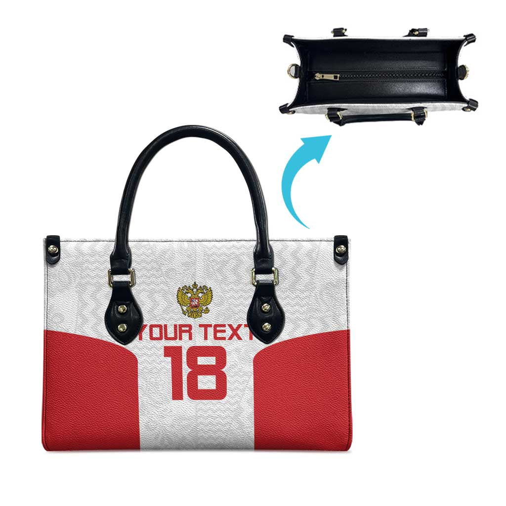 Custom Russia Football Leather Bag Nashi Parni Khokhloma Style - White - Wonder Print Shop