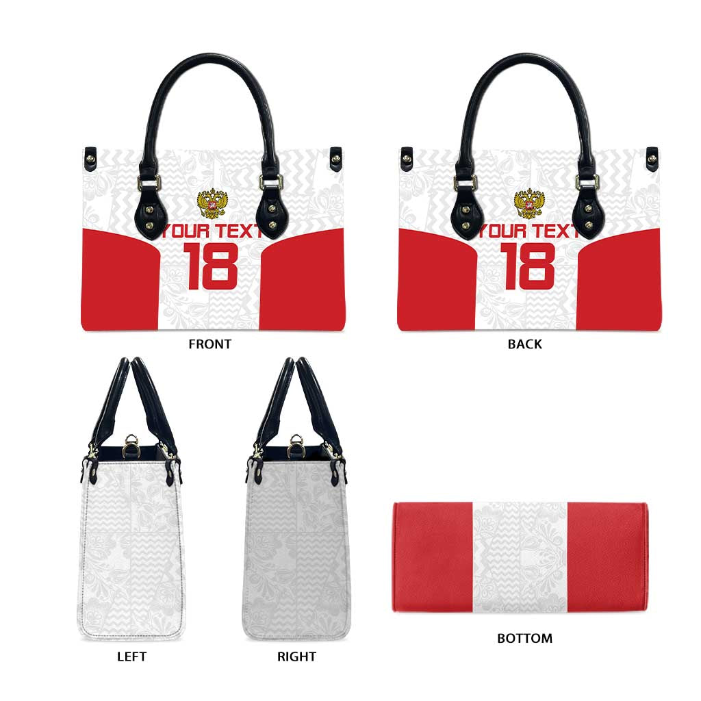 Custom Russia Football Leather Bag Nashi Parni Khokhloma Style - White - Wonder Print Shop