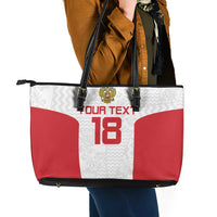 Custom Russia Football Leather Tote Bag Nashi Parni Khokhloma Style - White - Wonder Print Shop