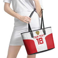 Custom Russia Football Leather Tote Bag Nashi Parni Khokhloma Style - White - Wonder Print Shop