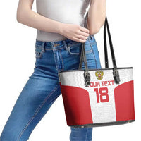 Custom Russia Football Leather Tote Bag Nashi Parni Khokhloma Style - White - Wonder Print Shop