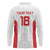 Custom Russia Football Long Sleeve Polo Shirt Nashi Parni Khokhloma Style - White - Wonder Print Shop