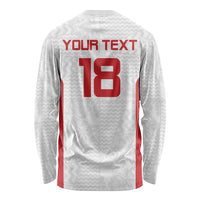Custom Russia Football Long Sleeve Shirt Nashi Parni Khokhloma Style - White - Wonder Print Shop