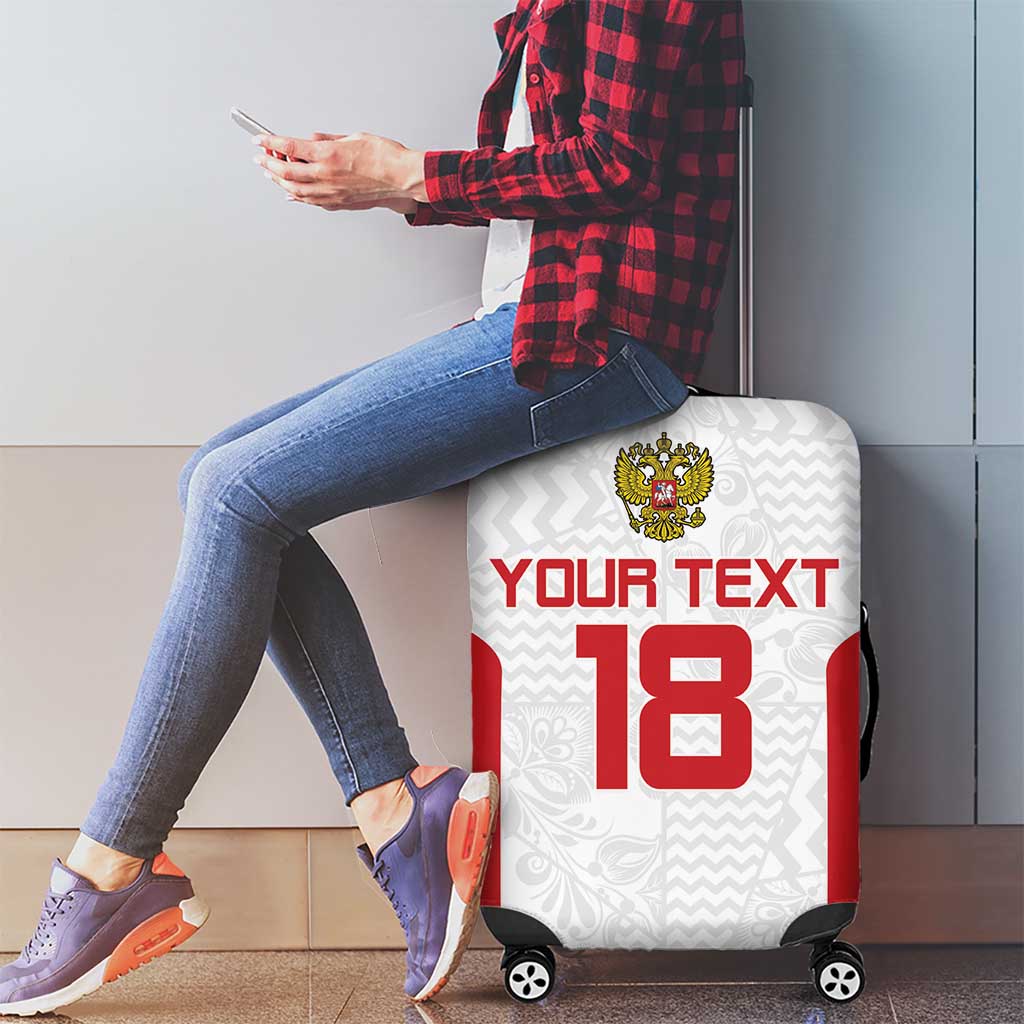 Custom Russia Football Luggage Cover Nashi Parni Khokhloma Style - White - Wonder Print Shop