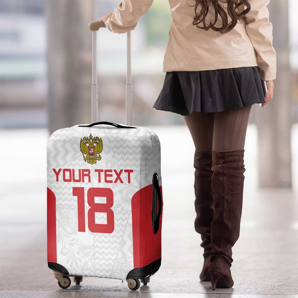 Custom Russia Football Luggage Cover Nashi Parni Khokhloma Style - White - Wonder Print Shop
