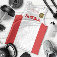 Custom Russia Football Men Tank Top Nashi Parni Khokhloma Style - White - Wonder Print Shop