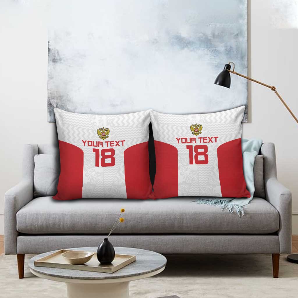 Custom Russia Football Pillow Cover Nashi Parni Khokhloma Style - White - Wonder Print Shop
