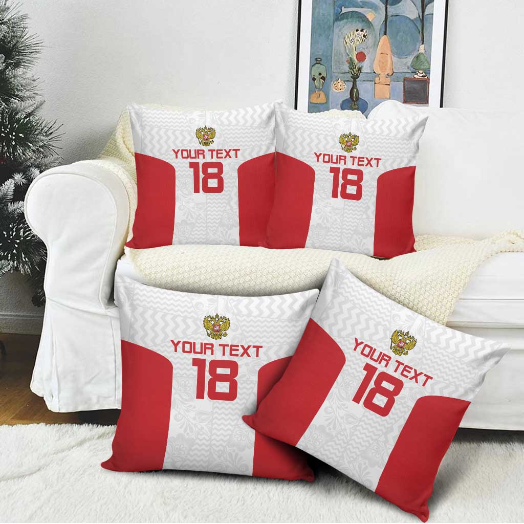 Custom Russia Football Pillow Cover Nashi Parni Khokhloma Style - White - Wonder Print Shop